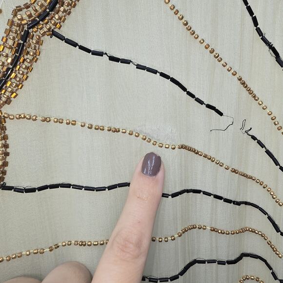 VTG Gunit Silk Beaded Kimono Jacket Womens Size 24 Art Deco 1920's Artsy Flapper - Picture 12 of 16